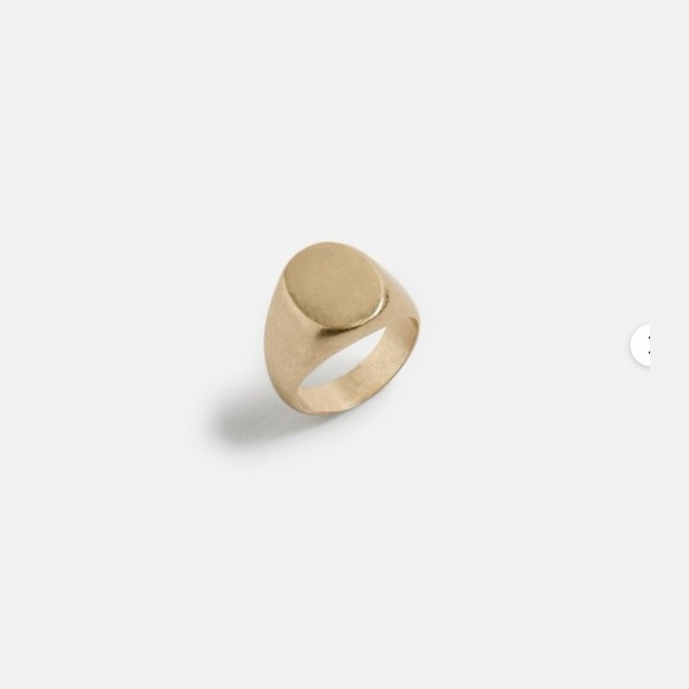 Zara Classic Gold Signet Ring - Size M - NWT
